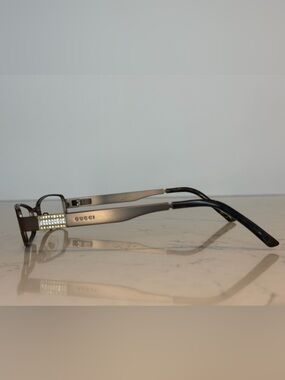 Gucci Eyeglass Frames Bronze Rhinestones 135